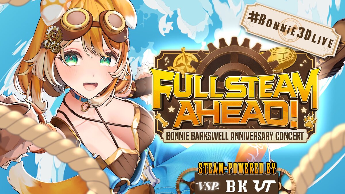 Bonnie Barkswell 3D Live Concert - Full Steam Ahead promotional artwork